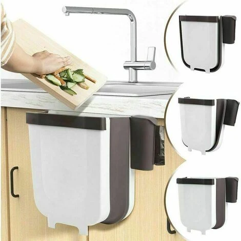 Dontodent Bidone Della Spazzatura Sospeso Per Cucina O Bagno Con Supporto Per Sacco Della Spazzatura Per Cucina, Armadio E Porta - 9L Bianco. 2 Dontodent Bidone Della Spazzatura Sospeso Per Cucina O Bagno Con Supporto Per Sacco Della Spazzatura Per Cucina, Armadio E Porta - 9L Bianco. - immagine 2