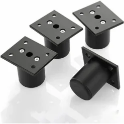 Pezzi Gambe Per Mobili Regolabili, Alzata Per Gambe Del Letto, Gambe Per Mobili In Lega Di Alluminio Per Base Letto, Armadietto, Tavolo (Nero, Altezza 50 Mm)