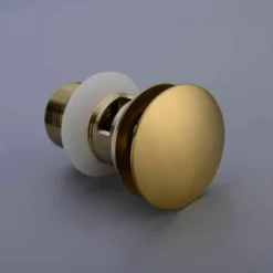 Piletta E Accessori Per Lavelli E Lavelli Piletta Scarico Acqua Per Cassetta Bagno In Ottone Spazzolato Oro, Moderno Tappo A Cricchetto Push And Click Con Foro Troppopieno -Wenko Negozio 98141042 4