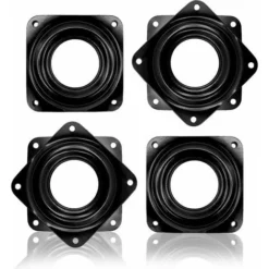 Piastra Girevole In 4 Pezzi Per Giradischi, Supporto Girevole A 360° Per Monitor Di Computer/supporto TV - Nero, 71 X 71 Mm