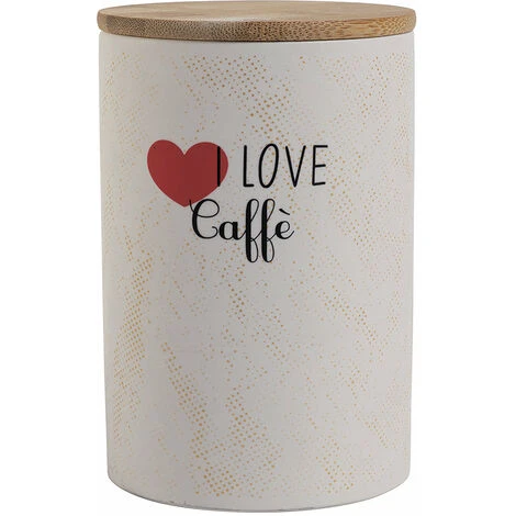 Barattolo Grande Da Cucina 740 Ml In Dolomite Con Tappo Ermetico In Bambo I Love 1 Barattolo Grande Da Cucina 740 Ml In Dolomite Con Tappo Ermetico In Bambo I Love