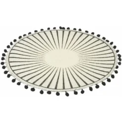 Set 6 Tovagliette In Juta Pon Pon Black