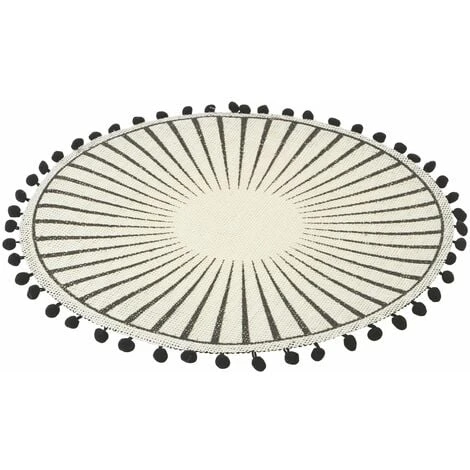 Set 6 Tovagliette In Juta Pon Pon Black 1 Set 6 Tovagliette In Juta Pon Pon Black