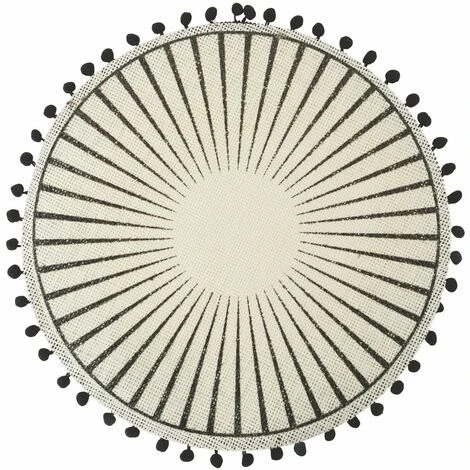 Set 6 Tovagliette In Juta Pon Pon Black 3 Set 6 Tovagliette In Juta Pon Pon Black - immagine 3