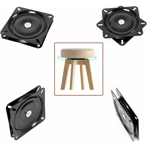 Cuscinetto Quadrato Lazy Susan, 16 Cm, Base Girevole, Per Mobili Divano TV E Sgabello Da Bar, Nero 2 Cuscinetto Quadrato Lazy Susan, 16 Cm, Base Girevole, Per Mobili Divano TV E Sgabello Da Bar, Nero - immagine 2