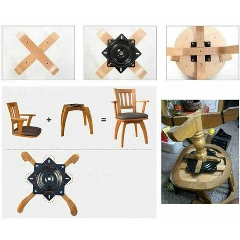 Cuscinetto Quadrato Lazy Susan, 16 Cm, Base Girevole, Per Mobili Divano TV E Sgabello Da Bar, Nero 5 Cuscinetto Quadrato Lazy Susan, 16 Cm, Base Girevole, Per Mobili Divano TV E Sgabello Da Bar, Nero - immagine 5