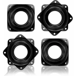 4 Pezzi Girevoli Quadrati Piastra Di Cuscinetto Rotante, Staffa Girevole A 360° Per Monitor Di Computer Mobile/Supporto TV -Nero,71 X 71 Mm