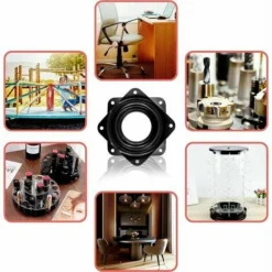 4 Pezzi Girevoli Quadrati Piastra Di Cuscinetto Rotante, Staffa Girevole A 360° Per Monitor Di Computer Mobile/Supporto TV -Nero,71 X 71 Mm -Wenko Negozio 99779045 5