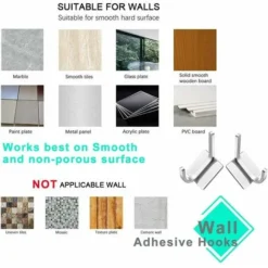 Confezione Da 4 Ganci Per Asciugamani Autoadesivi, Ganci Da Parete Per Impieghi Gravosi, Ganci Per Porte Impermeabili In Acciaio Inossidabile, Porta Asciugamani Da Cucina/bagno, Appendiabiti Antiscivo -Wenko Negozio 99781041 5