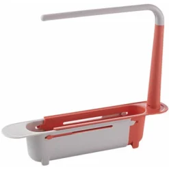 Rack Per Lavello Regolabile - Portaoggetti Per Lavello Telescopico Portaoggetti Per Lavello Cestello Per Lavello Espandibile Per Cucina Domestica (Rosso)