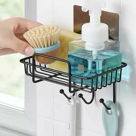 Porta Spugne Da Cucina, Organizer Per Lavello Da Cucina 2 In 1, Cestello Portaoggetti Porta Detersivo In Spugna, Per Cucina Bagno (con 3 Ganci) 1 Porta Spugne Da Cucina, Organizer Per Lavello Da Cucina 2 In 1, Cestello Portaoggetti Porta Detersivo In Spugna, Per Cucina Bagno (con 3 Ganci)