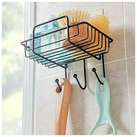 Porta Spugne Da Cucina, Organizer Per Lavello Da Cucina 2 In 1, Cestello Portaoggetti Porta Detersivo In Spugna, Per Cucina Bagno (con 3 Ganci) 2 Porta Spugne Da Cucina, Organizer Per Lavello Da Cucina 2 In 1, Cestello Portaoggetti Porta Detersivo In Spugna, Per Cucina Bagno (con 3 Ganci) - immagine 2