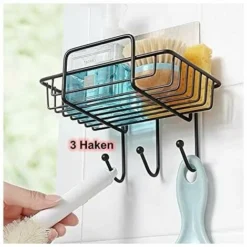 Porta Spugne Da Cucina, Organizer Per Lavello Da Cucina 2 In 1, Cestello Portaoggetti Porta Detersivo In Spugna, Per Cucina Bagno (con 3 Ganci) 7 Porta Spugne Da Cucina, Organizer Per Lavello Da Cucina 2 In 1, Cestello Portaoggetti Porta Detersivo In Spugna, Per Cucina Bagno (con 3 Ganci) -Wenko Negozio 99782409 3