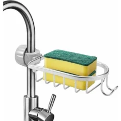 Porta Spugne - Porta Spugne Da Cucina, Portaoggetti Per Lavello In Alluminio, Porta Spugne Per Lavello Senza Perforazione Porta Spugne Da Cucina, Portasapone Da Bagno - Silive