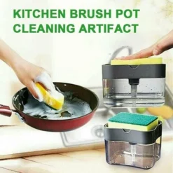 Dispenser A Pompa Per Sapone E Portaspugne Per Lavello Da Cucina In Plastica 2 In 1 Ricaricabile Usalo Per Tenere Spugne, Stracci, Pagliette In Un Unico Posto Comodo -Wenko Negozio 99783550 3