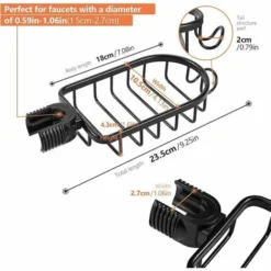 Porta Spugne - Porta Spugne Da Cucina, Portaoggetti Per Lavello In Alluminio, Porta Spugne Per Lavello Senza Foratura Porta Spugne Da Cucina, Portasapone Da Bagno - Nero -Wenko Negozio 99783675 4